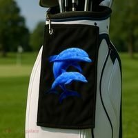 Mama And Baby Dolphin Golf Towel thumb 2
