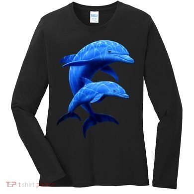 Mama And Baby Dolphin Women's Long Sleeve Shirt