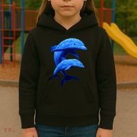 Mama And Baby Dolphin Kids Hoodie thumb 3