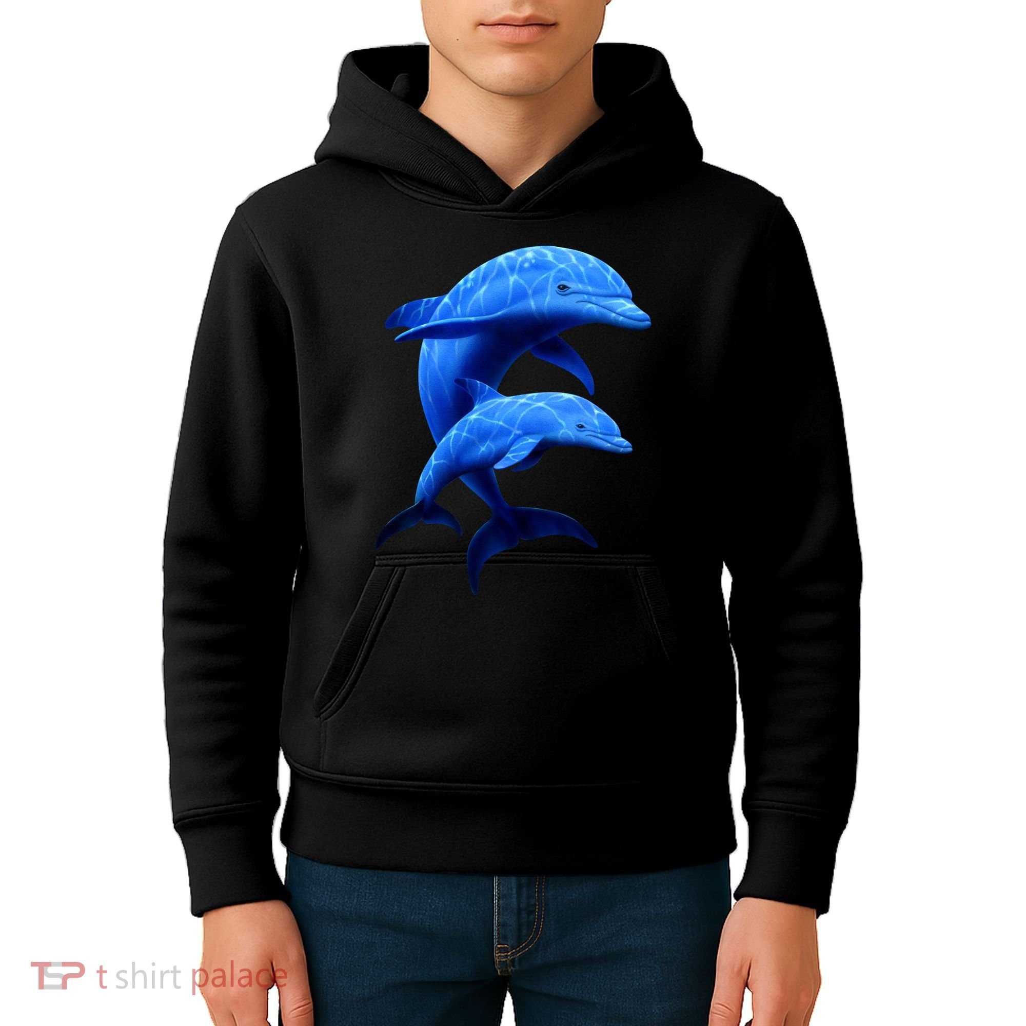 Mama And Baby Dolphin Kids Hoodie
