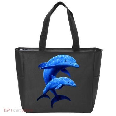Mama And Baby Dolphin Tote Bag