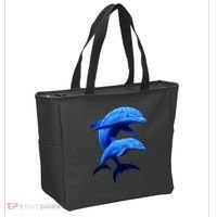 Mama And Baby Dolphin Tote Bag thumb 2