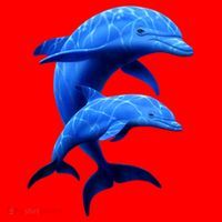 Mama And Baby Dolphin Santa Hat thumb 1