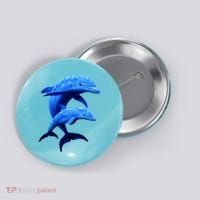 Mama And Baby Dolphin Button thumb 0