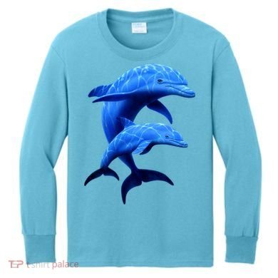 Mama And Baby Dolphin Kids Long Sleeve Shirt