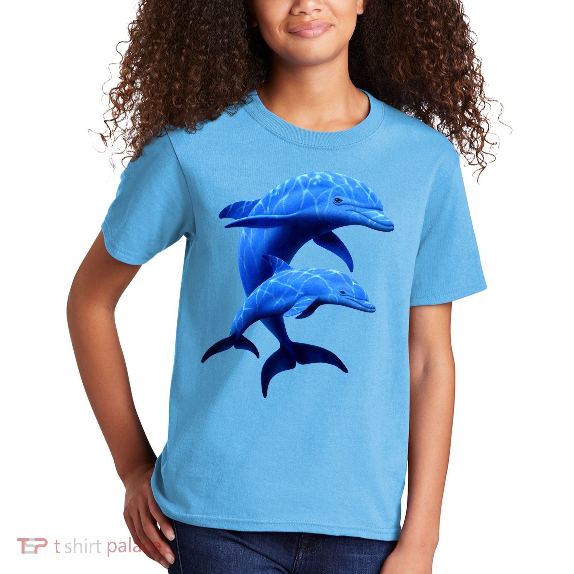 Mama And Baby Dolphin Kids T-Shirt