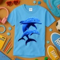 Mama And Baby Dolphin Kids T-Shirt thumb 3