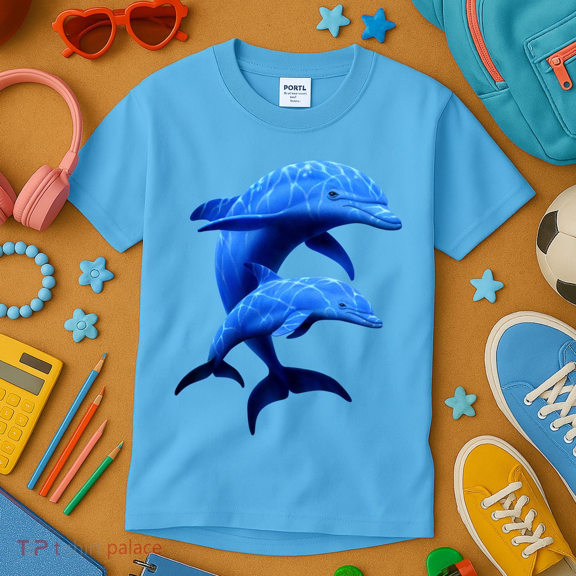 Mama And Baby Dolphin Kids T-Shirt