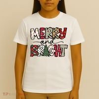 Merry And Bright Christmas Lights Xmas Holiday Family Match T-Shirt thumb 4