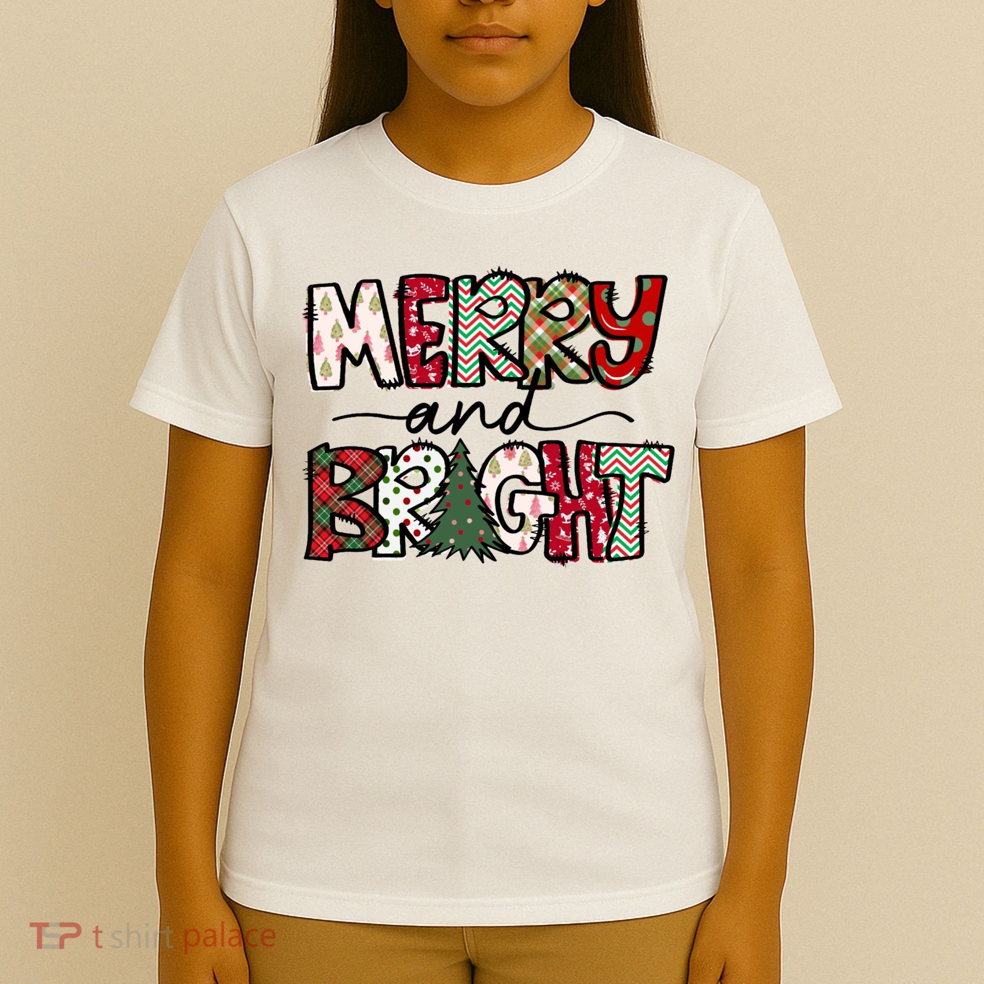 Merry And Bright Christmas Lights Xmas Holiday Family Match T-Shirt