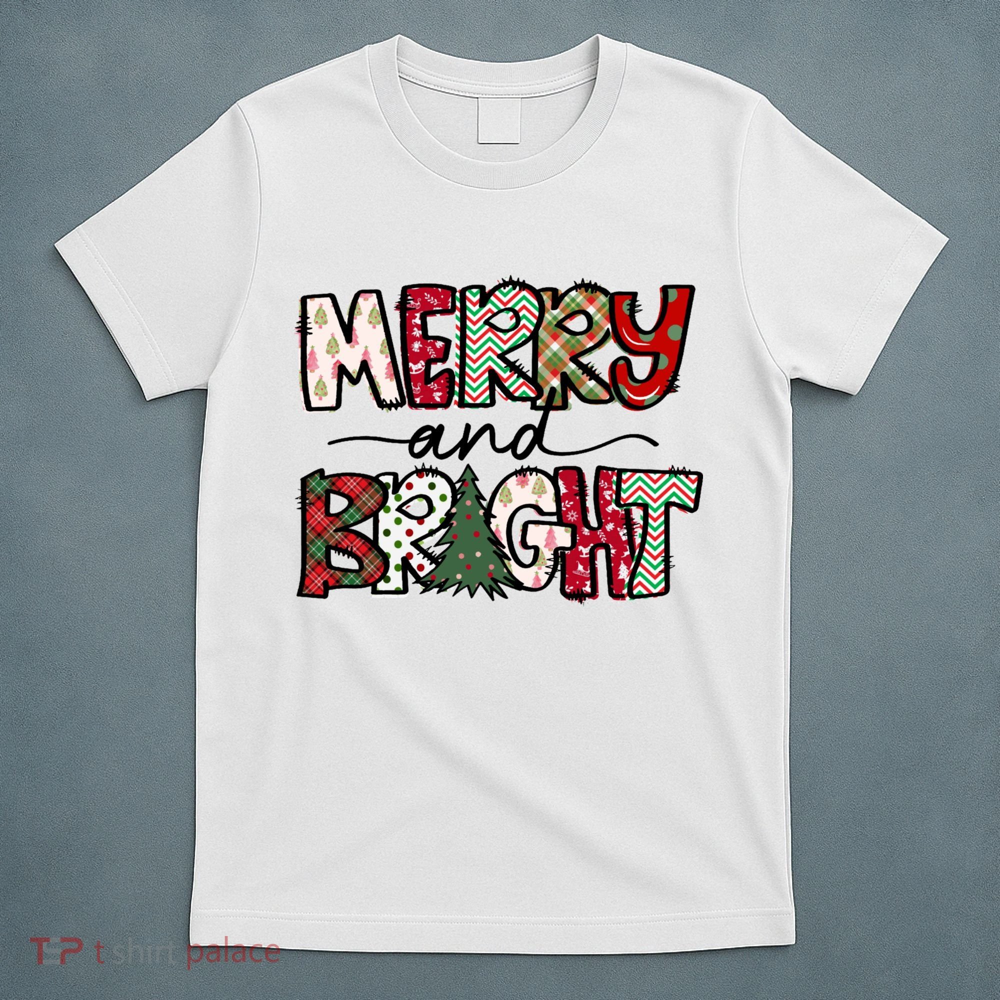 Merry And Bright Christmas Lights Xmas Holiday Family Match T-Shirt