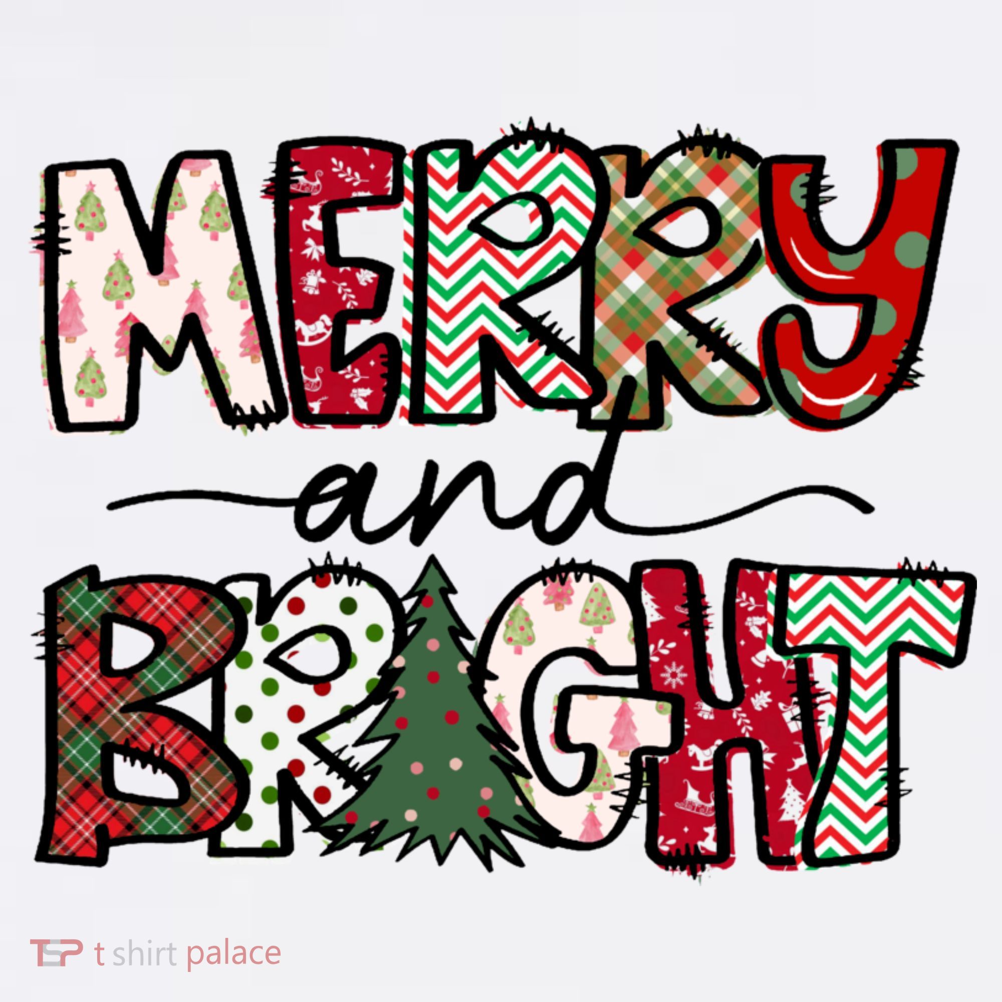 Merry And Bright Christmas Lights Xmas Holiday Family Match T-Shirt