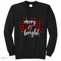 Merry And Bright Matching Family Gifts Xmas Trees Raglan Baseball Sweatshirt thumb 0