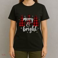 Merry And Bright Matching Family Gifts Xmas Trees Raglan Baseball T-Shirt thumb 4
