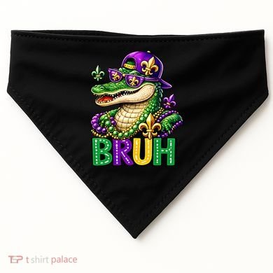 Mardigator Alligator Bruh Mardi Gras USA-Made Doggie Bandana