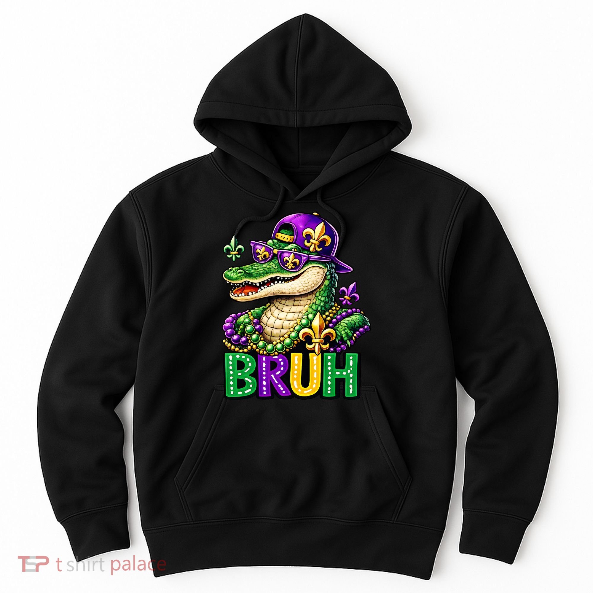 Mardigator Alligator Bruh Mardi Gras Hoodie