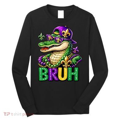 Mardigator Alligator Bruh Mardi Gras Long Sleeve Shirt