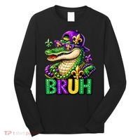 Mardigator Alligator Bruh Mardi Gras Long Sleeve Shirt thumb 0