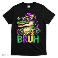 Mardigator Alligator Bruh Mardi Gras T-Shirt thumb 0
