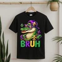 Mardigator Alligator Bruh Mardi Gras T-Shirt thumb 2