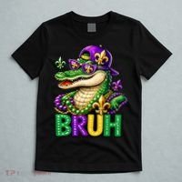 Mardigator Alligator Bruh Mardi Gras T-Shirt thumb 5
