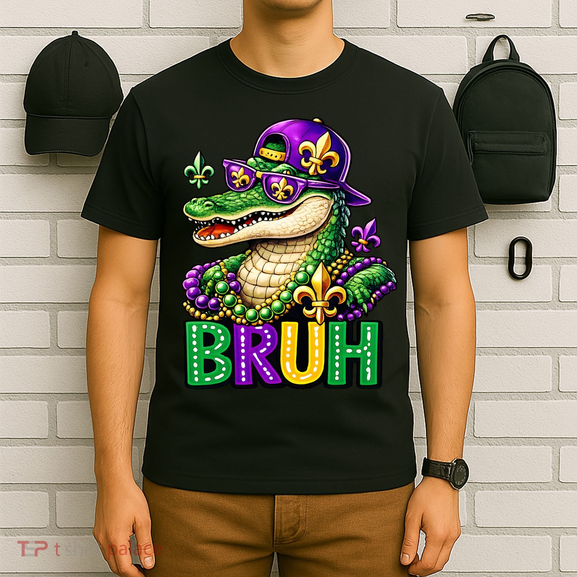 Mardigator Alligator Bruh Mardi Gras T-Shirt