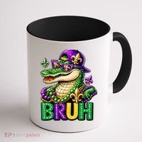 Mardigator Alligator Bruh Mardi Gras Coffee Mug thumb 1