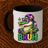 Mardigator Alligator Bruh Mardi Gras Coffee Mug thumb 2