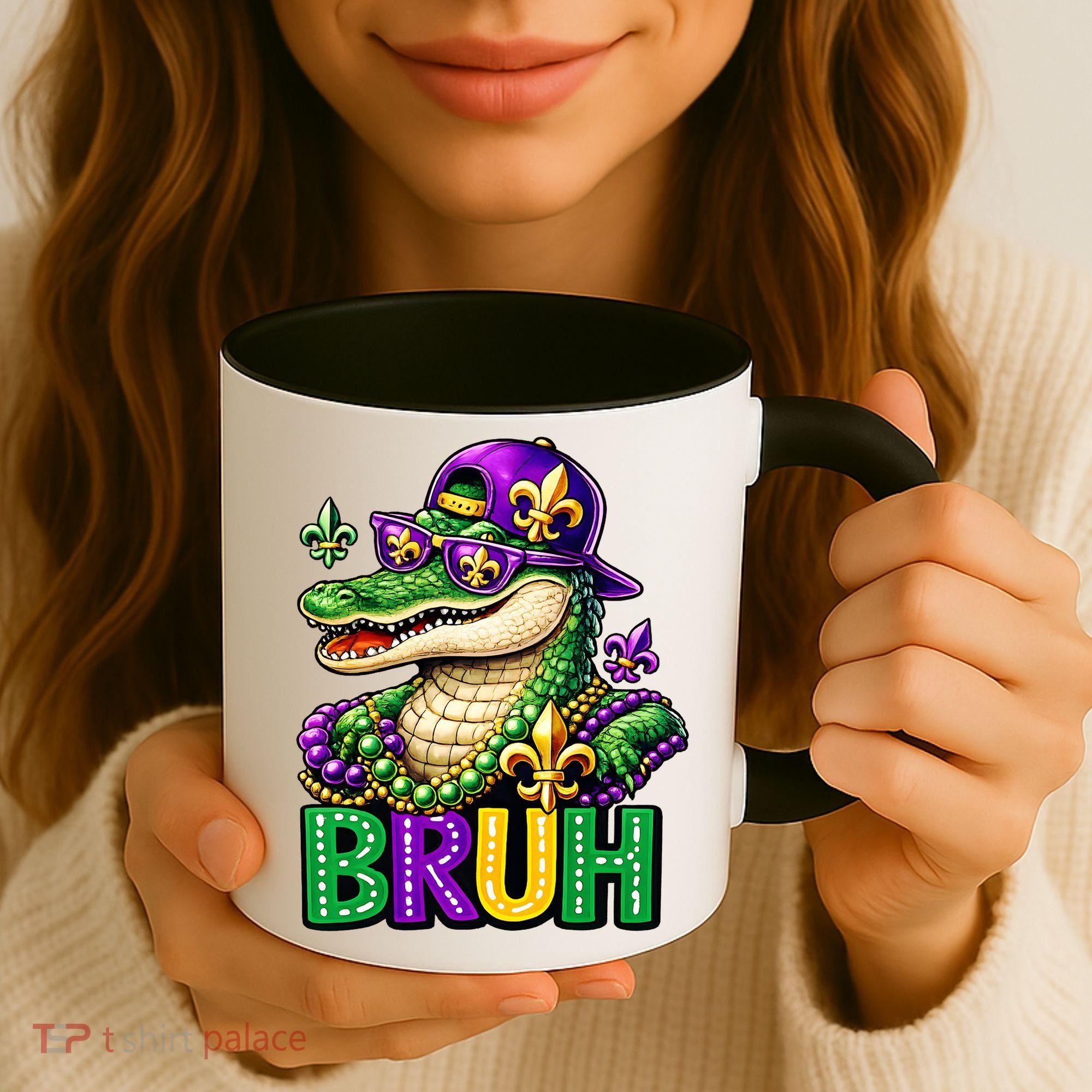 Mardigator Alligator Bruh Mardi Gras Coffee Mug