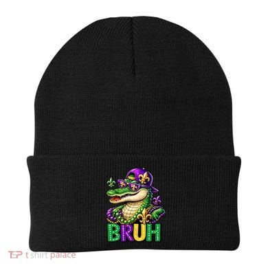 Mardigator Alligator Bruh Mardi Gras Beanie