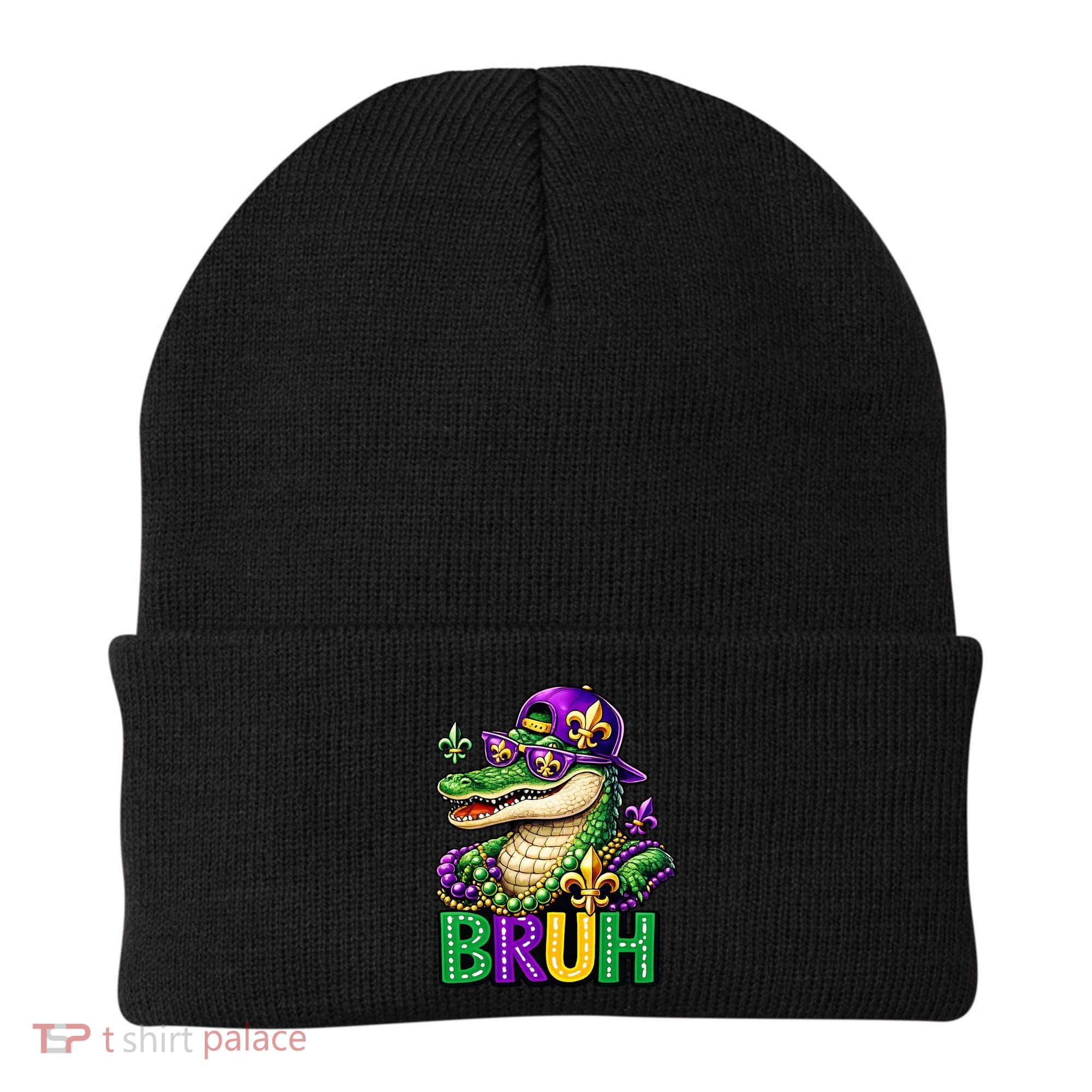 Mardigator Alligator Bruh Mardi Gras Beanie