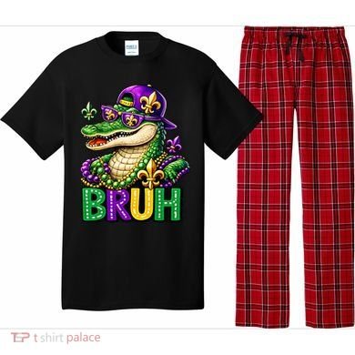 Mardigator Alligator Bruh Mardi Gras Pajama Set