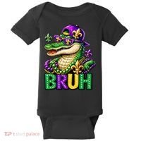 Mardigator Alligator Bruh Mardi Gras Baby Bodysuit thumb 0