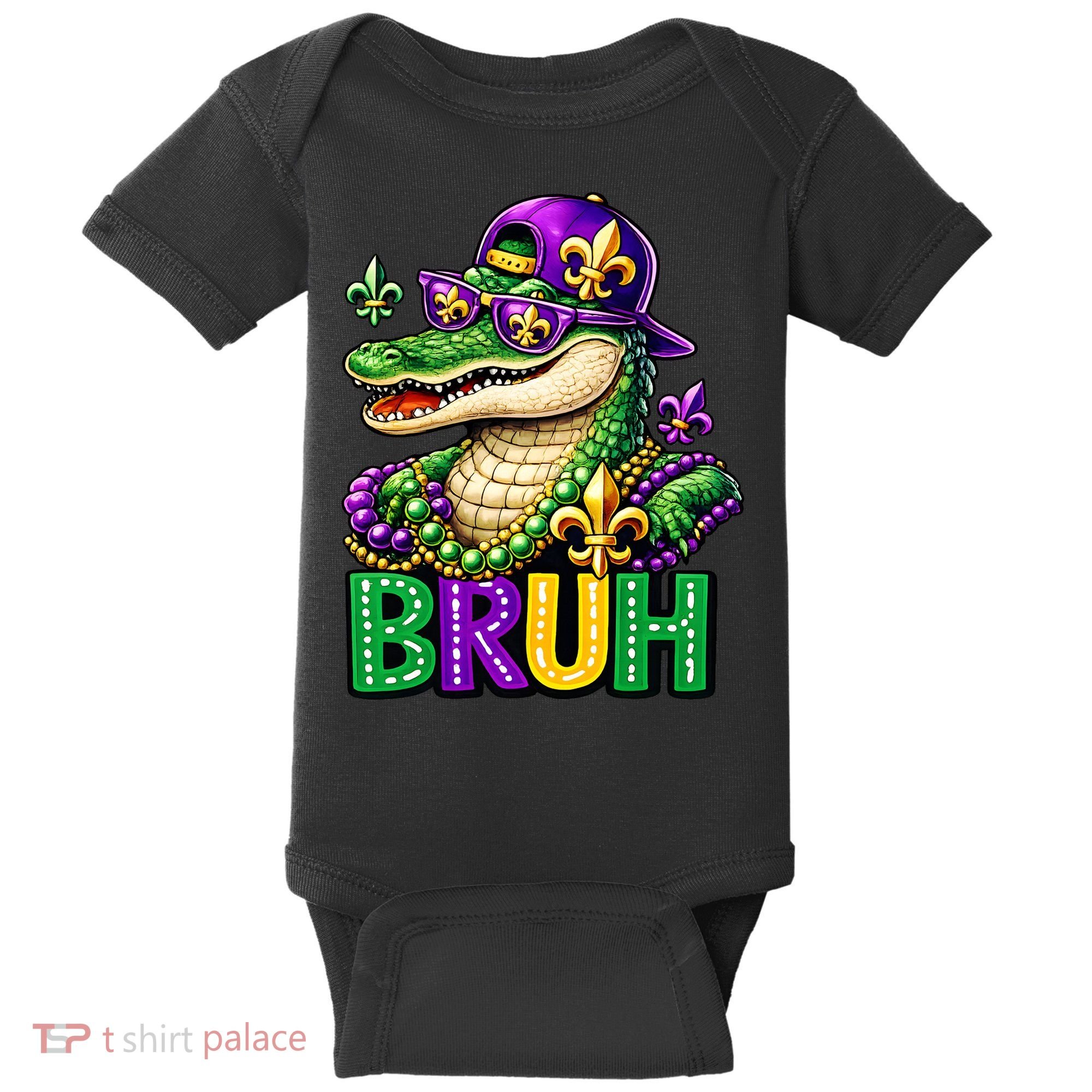 Mardigator Alligator Bruh Mardi Gras Baby Bodysuit