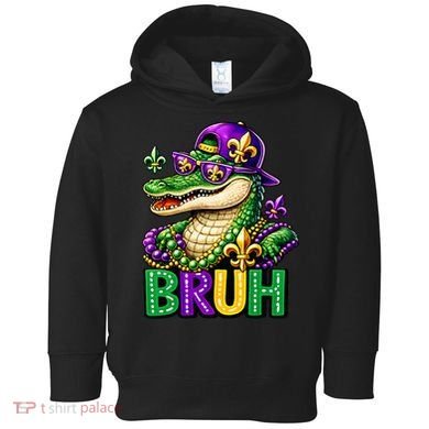 Mardigator Alligator Bruh Mardi Gras Toddler Hoodie