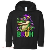 Mardigator Alligator Bruh Mardi Gras Toddler Hoodie thumb 0