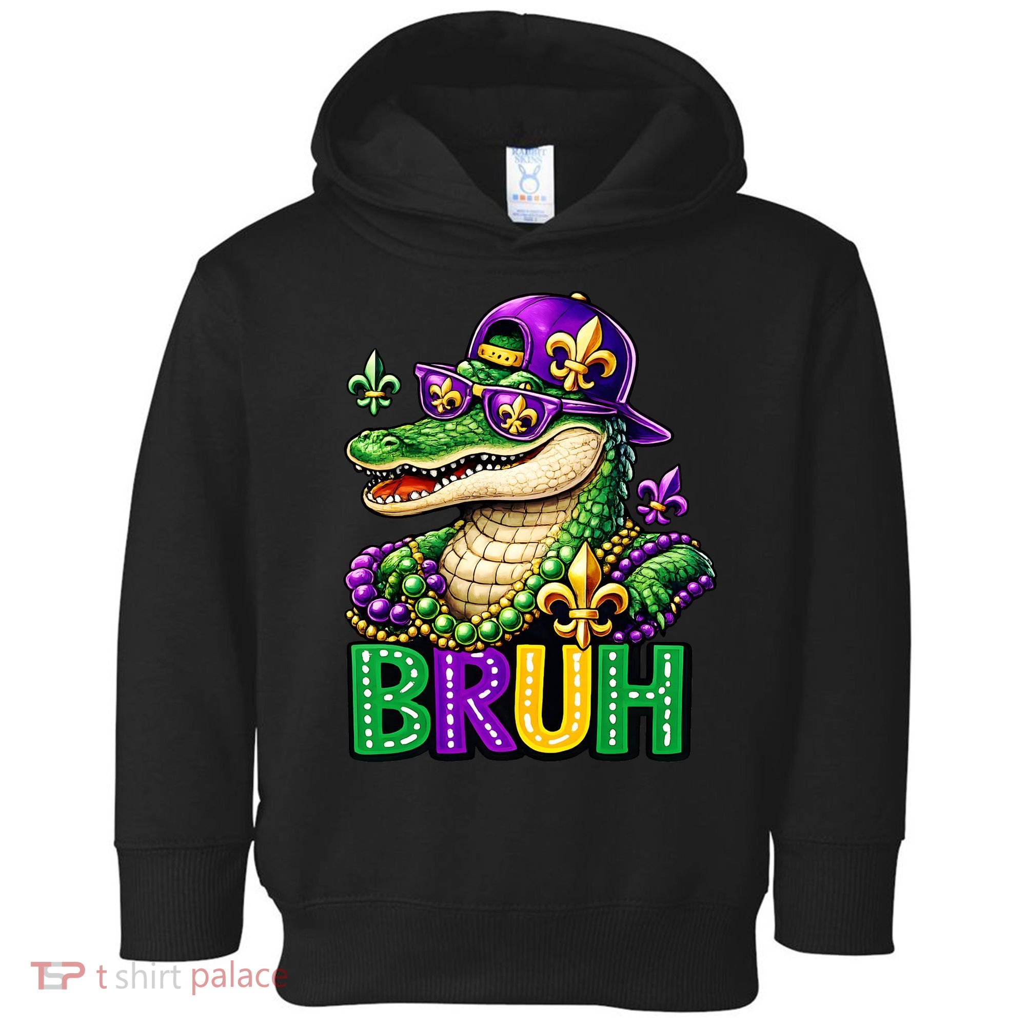 Mardigator Alligator Bruh Mardi Gras Toddler Hoodie