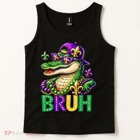 Mardigator Alligator Bruh Mardi Gras Tank Top thumb 2