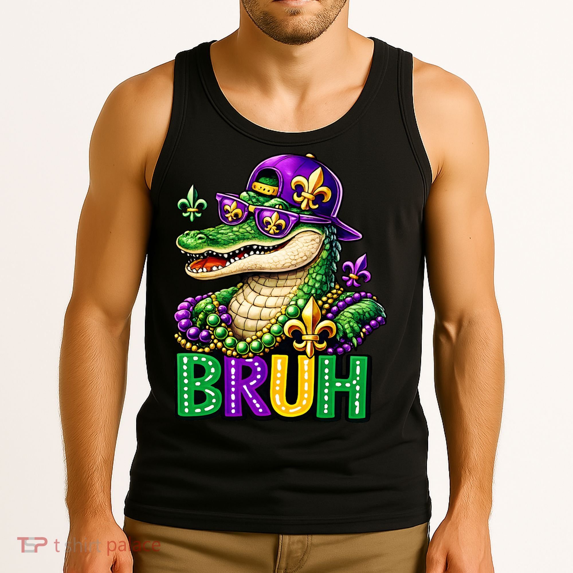 Mardigator Alligator Bruh Mardi Gras Tank Top
