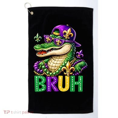Mardigator Alligator Bruh Mardi Gras Golf Towel
