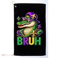 Mardigator Alligator Bruh Mardi Gras Golf Towel thumb 0