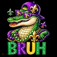 Mardigator Alligator Bruh Mardi Gras Visor thumb 3