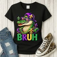 Mardigator Alligator Bruh Mardi Gras Women's T-Shirt thumb 3