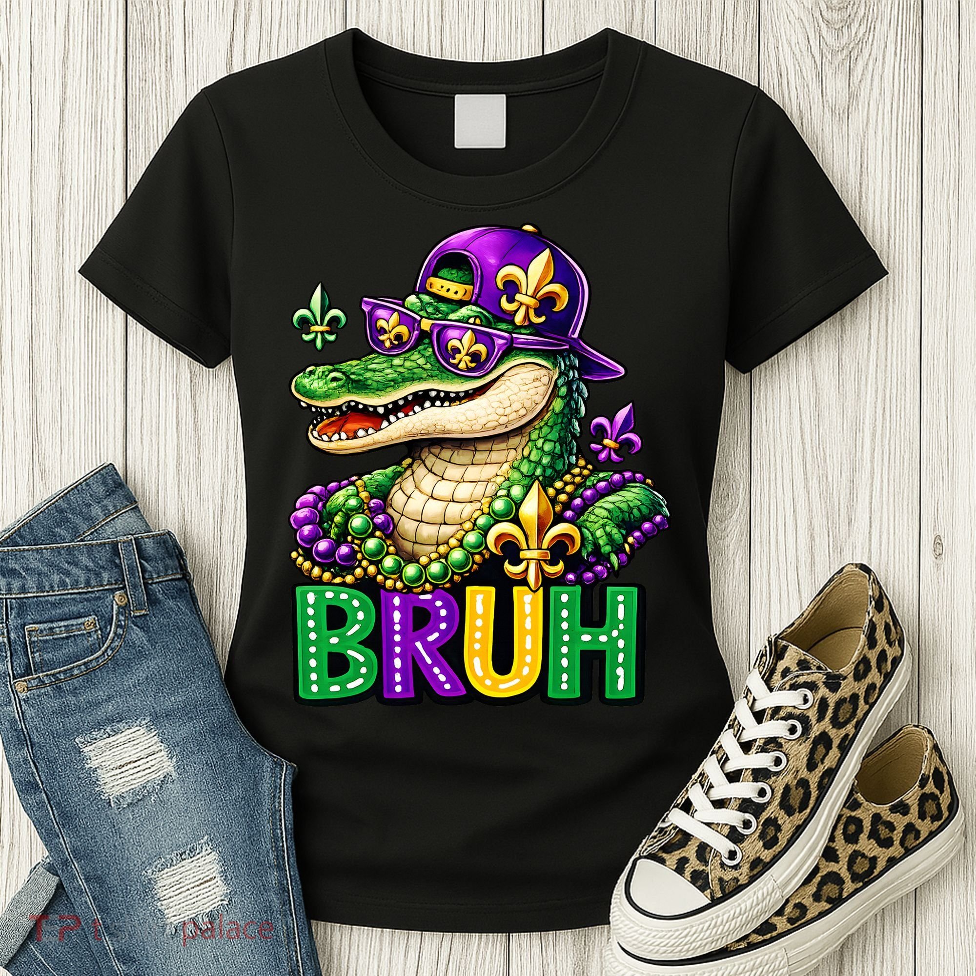 Mardigator Alligator Bruh Mardi Gras Women's T-Shirt