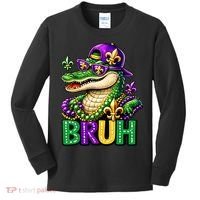 Mardigator Alligator Bruh Mardi Gras Kids Long Sleeve Shirt thumb 0