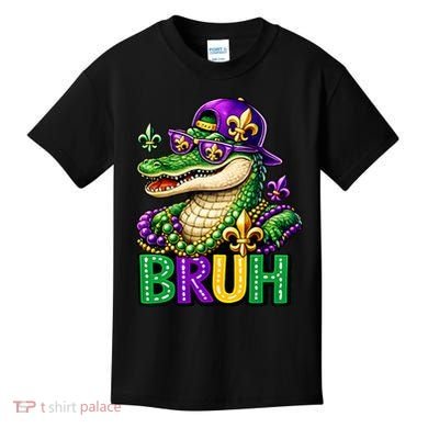 Mardigator Alligator Bruh Mardi Gras Kids T-Shirt