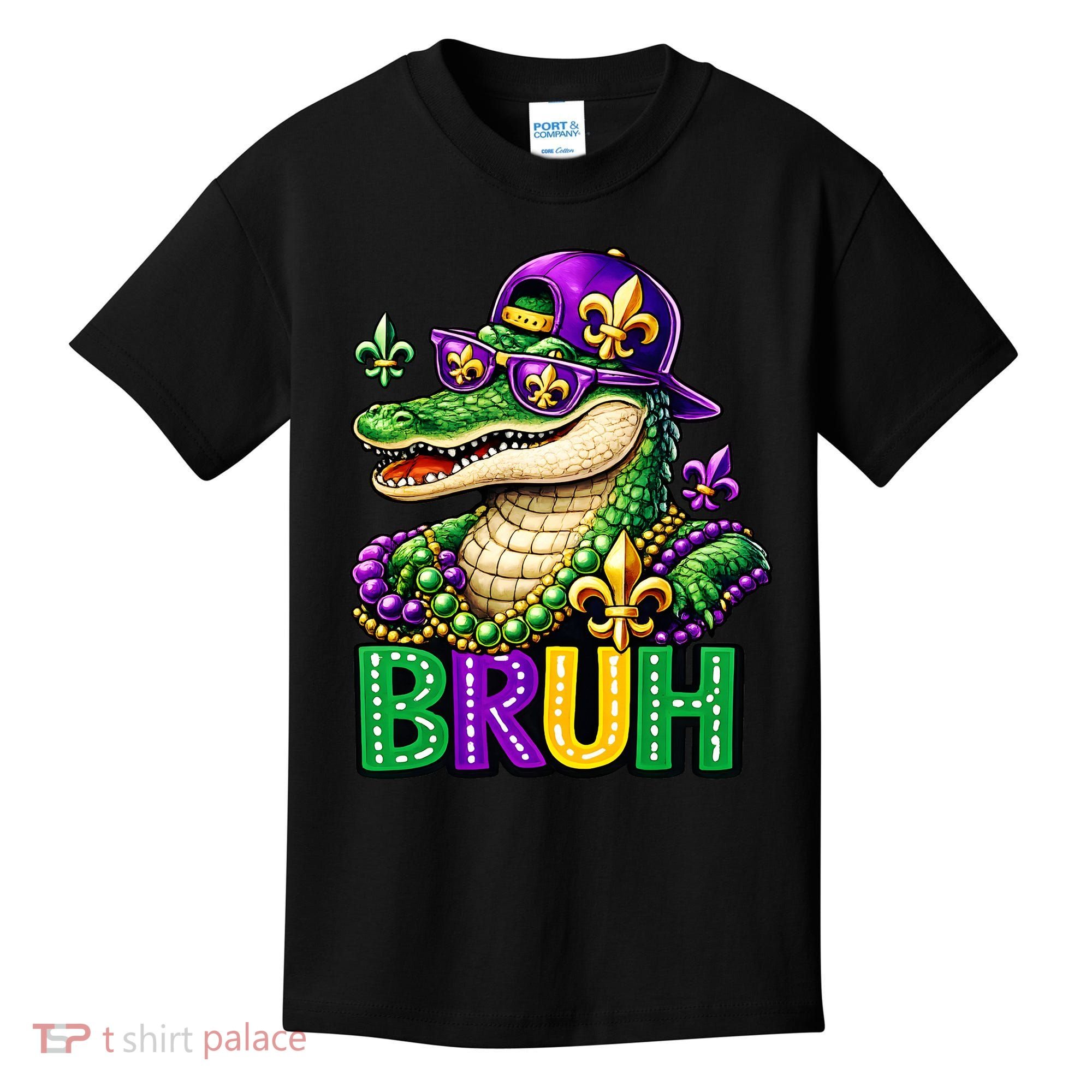 Mardigator Alligator Bruh Mardi Gras Kids T-Shirt