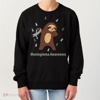 Meningioma Awareness Brain Cancer Related Sloth Ribbon Gift Women's Sweatshirt thumb 0