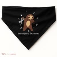 Meningioma Awareness Brain Cancer Related Sloth Ribbon Gift USA-Made Doggie Bandana thumb 0