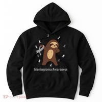 Meningioma Awareness Brain Cancer Related Sloth Ribbon Gift Hoodie thumb 0